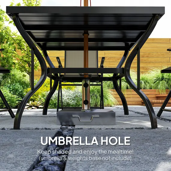 Buy Five-Piece Steel Frame Patio Set - Khaki/Black, 6 image