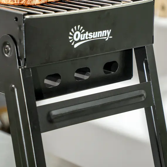 Buy Foldable Charcoal Grill - Black, 9 image