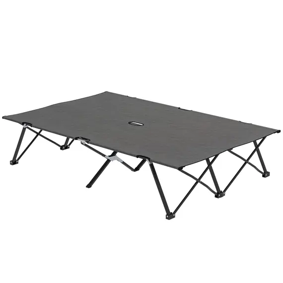 Buy Double Camping Cot Bed, with Bag - Charcoal Grey