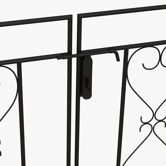 Buy Decorative Garden Arch, with Gate - Black, 7 image