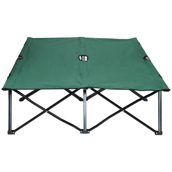 Buy Double Camping Cot Bed, with Bag - Green, 9 image