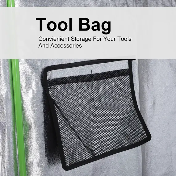 Buy Grow Tent Reflective Mylar Hydroponic with Adjustable Vents and Floor Tray for Indoor Plant Growing, 80 x 80 x 160 cm (31.5" x 31.5" x 63"), 6 image