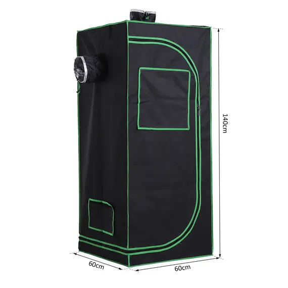 Buy Grow Tent Reflective Mylar Hydroponic with Adjustable Vents and Floor Tray for Indoor Plant Growing, 60 x 60 x 140 cm (24.5" x 24.5" x 55"), 3 image
