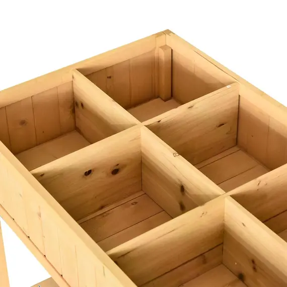 Buy Garden Wooden Planters, Rectangular 8 Compartment Plant Stand, Oak Tone, 8 image