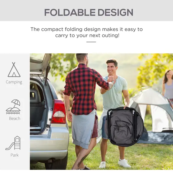 Buy Garden Folding Portable Padded Saucer Moon Chair Padded Round Outdoor Camping Travel Fishing Seat  Grey, 4 image