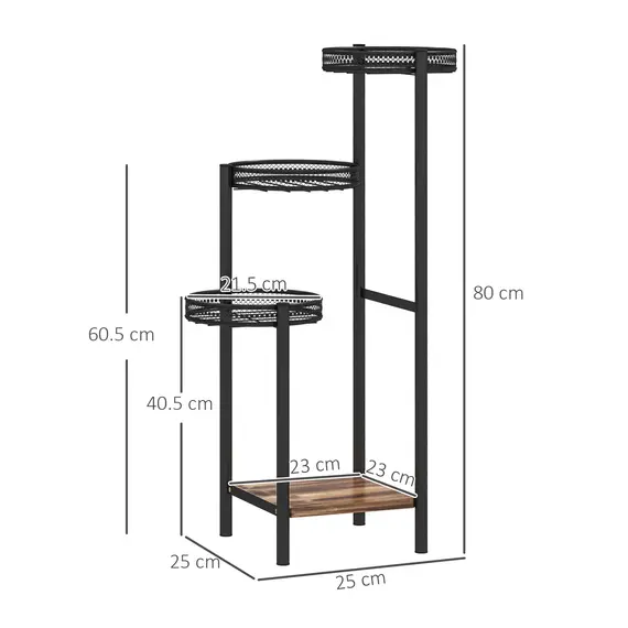 Buy Four-Tier Steel Plant Stand - Black, 3 image
