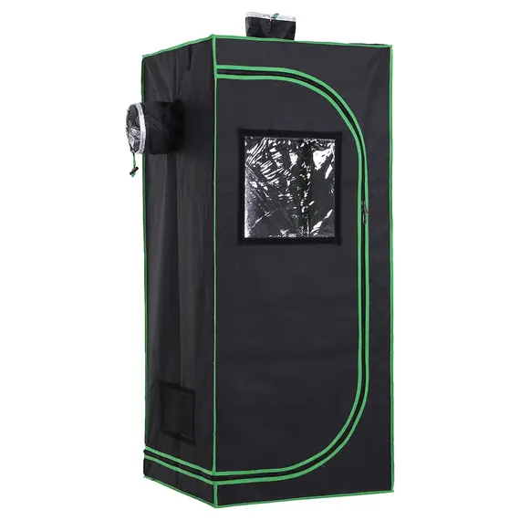 Buy Grow Tent Reflective Mylar Hydroponic with Adjustable Vents and Floor Tray for Indoor Plant Growing, 60 x 60 x 140 cm (24.5" x 24.5" x 55")
