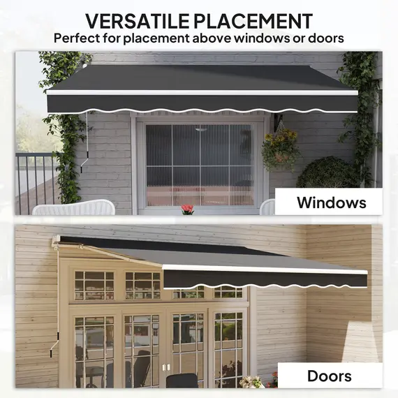 Buy Garden Retractable Awning - Black, 6 image