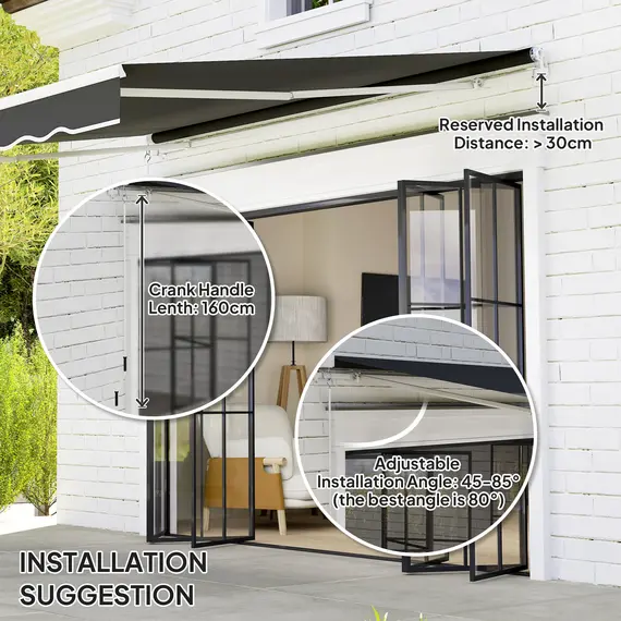 Buy Garden Retractable Awning - Black, 9 image