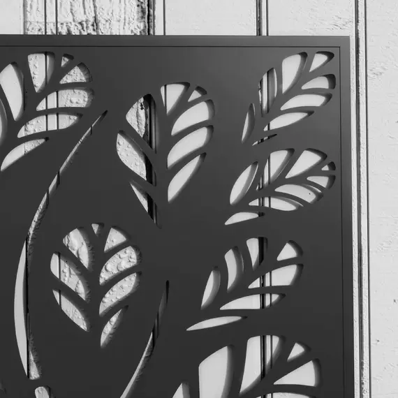 Buy Outdoor Metal Planter, with Back Trellis - Black, 8 image