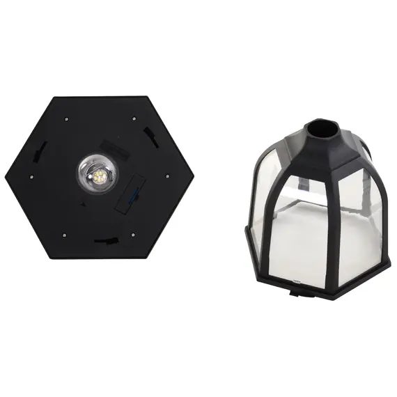 Buy Outdoor Garden Solar Post Lamp Sensor Light  LED Lantern Bollard Pathway Torch Light 1.77m Tall, 9 image