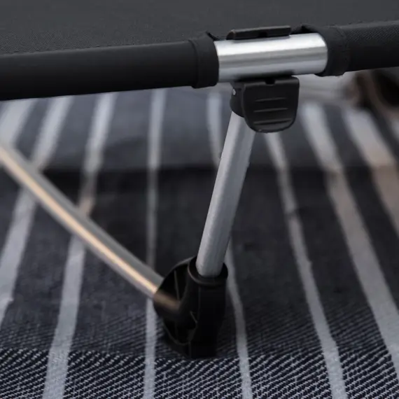 Buy Lightweight Camping Bed, Aluminium Portable Camp Cot w/ Strong Support 150kg and Carry Bag for Camping, Black, 9 image