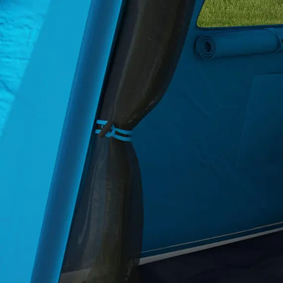 Buy Inflatable Camping Tent w/ Hand Pump, Easy Setup 1/2 Person Blow Up Tent Waterproof 190T Taffeta w/ Mesh Windows, Doors and Carry Bag, Light Blue, 9 image