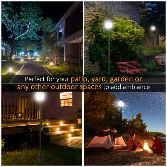 Buy Outdoor Garden Solar Post Lamp Sensor Light  LED Lantern Bollard Pathway Torch Light 1.77m Tall, 8 image