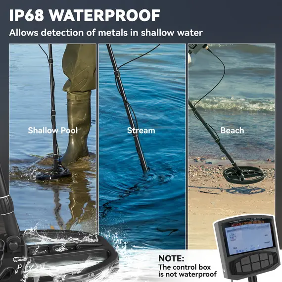 Buy Metal Detector for Adults and Beginners, Gold Detector with Higher Accuracy IP68 Waterproof Coil, 5 Professional Modes with Pinpoint & Memory Mode, Bigger Backlit LCD Display with DSP Chip, 7 image