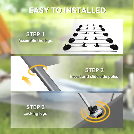 Buy Lightweight Camping Bed, Aluminium Portable Camp Cot w/ Strong Support 150kg and Carry Bag for Camping, Dark Grey, 5 image