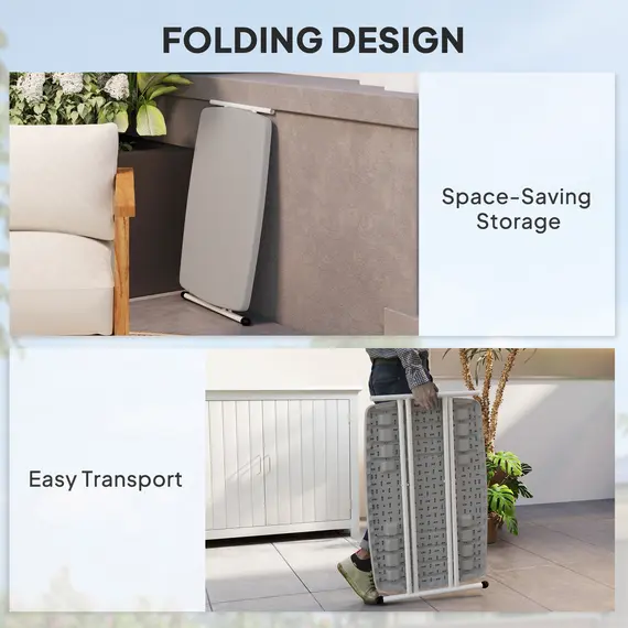 Buy Minimal Folding Outdoor Table - Grey/White, 4 image