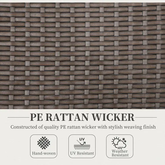 Buy Outdoor Folding Rattan Chair with Armrests, High Backrest, for Garden, Camping, Balcony, Porch - Brown, 5 image