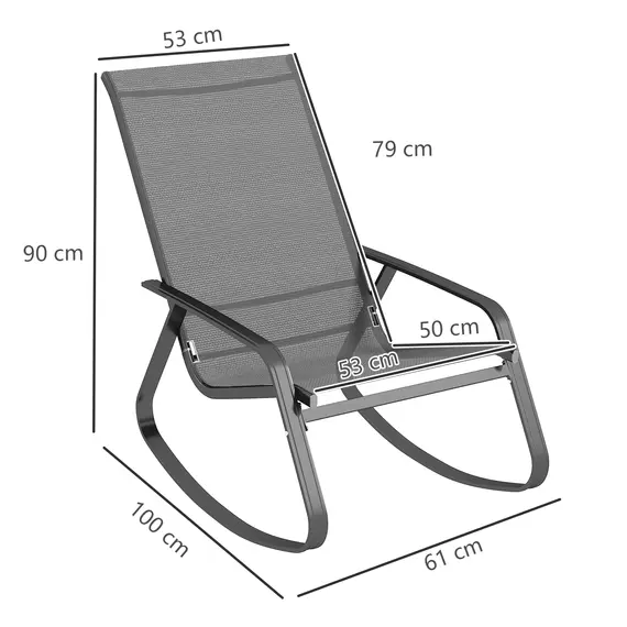 Buy Rocking Garden Chair - Grey, 3 image