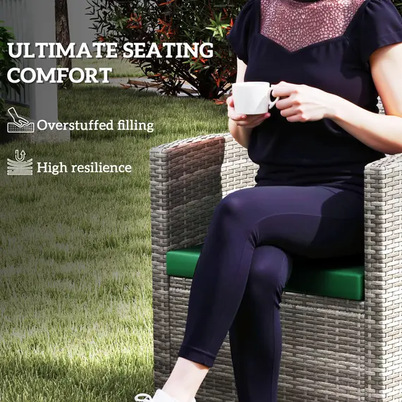 Buy Outdoor Seat Cushion Pads for Rattan Furniture, 3 PCs Garden Furniture Cushions, Green, 6 image
