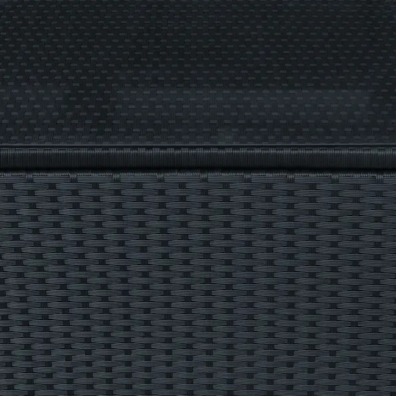 Buy PE Wicker Side Table Rattan Garden Furniture with Four Foot Pads, Rust & Mild Weather Damage Resistant, Black, 8 image