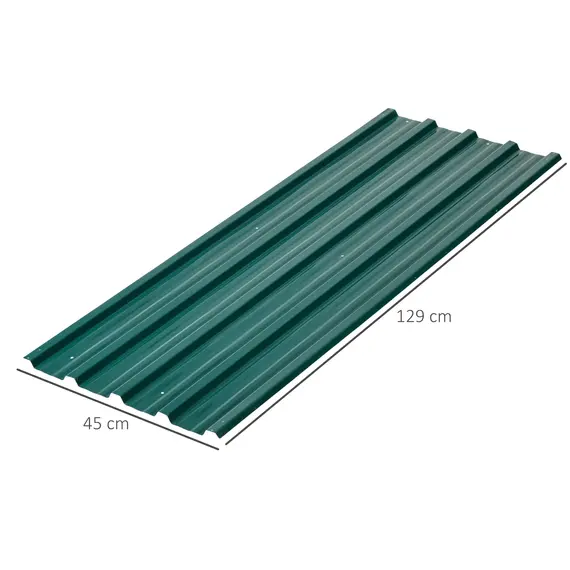 Buy Set of 12 Corrugated Steel Roof Sheet Panels - Green, 3 image