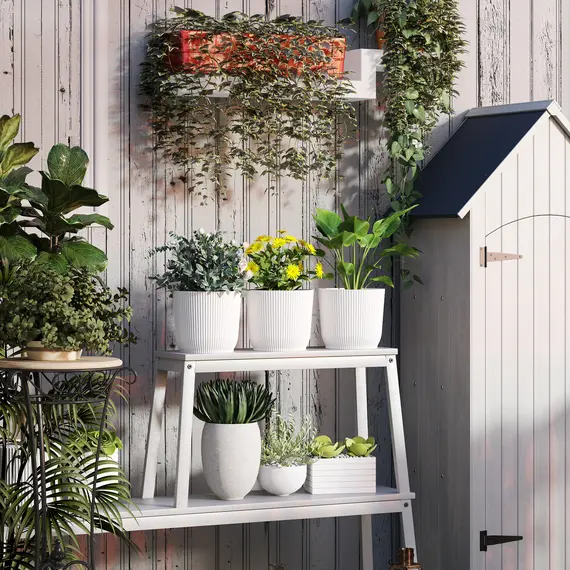 Buy Set of Three Ð¤22cm Planters - White, 8 image