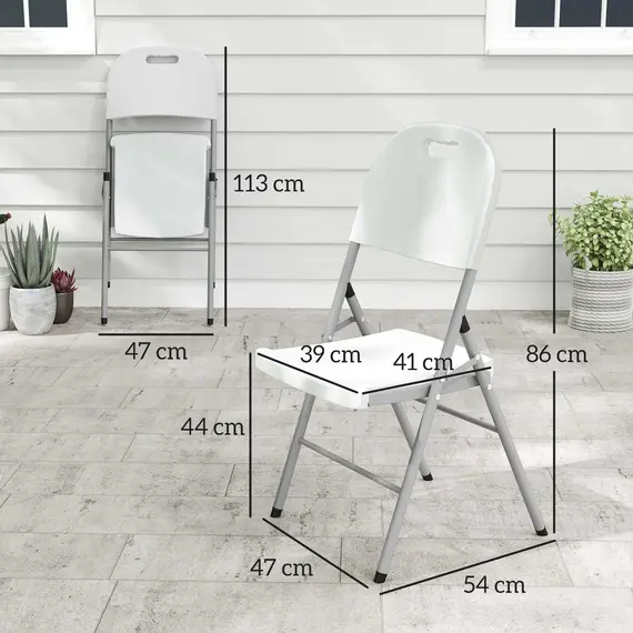 Buy Set of Four Foldable Outdoor Chairs - White, 3 image