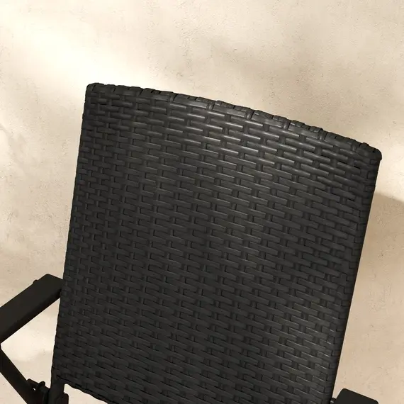 Buy Set of Four Folding Rattan Seat Chairs - Black, 8 image
