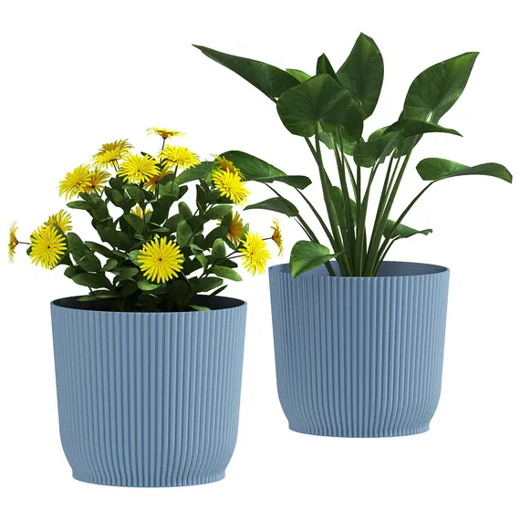 Buy Set of Two 22cm Planters - Blue