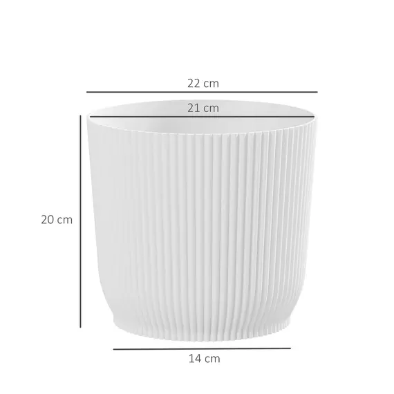 Buy Set of Two 22cm Planters - White, 3 image