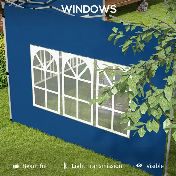 Buy Set of 2 Gazebo Side Panels - Blue, 6 image
