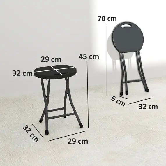 Buy Set of Four Folding Carry Stools - Charcoal Grey, 3 image