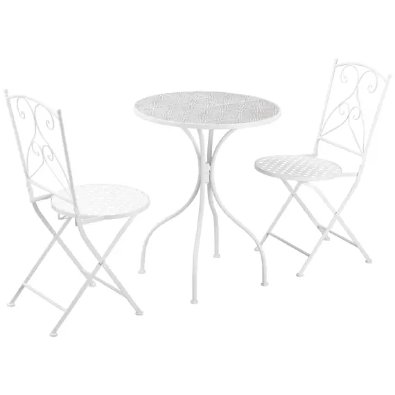 Buy Three-Piece Metal Bistro Set - White
