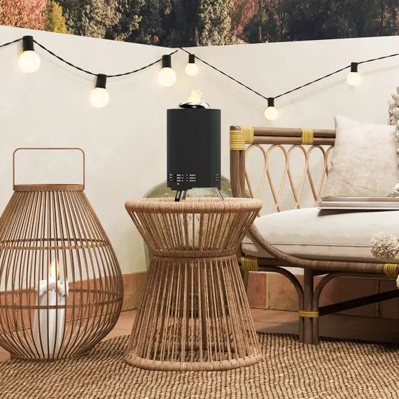 Buy Smokeless Fire Pit, 16 x 16 cm Stainless Steel Portable Wood Burning Firepit with Poker, Wood or Pellet Fuelled Tabletop Fire Pit for Garden Camping Bonfire Party, Black, 8 image