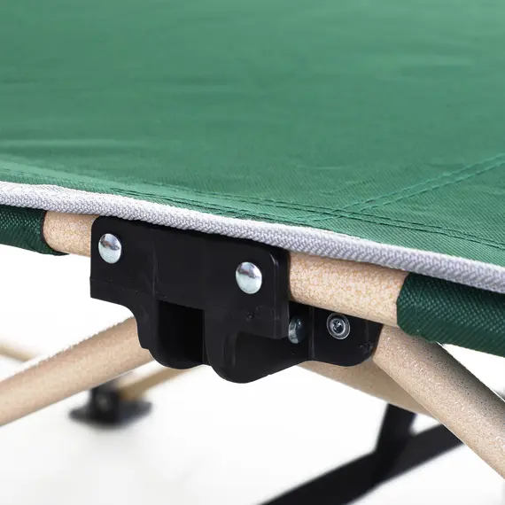 Buy Single Person Camping Bed Folding Cot Outdoor Patio Portable Military Sleeping Bed Travel Guest Leisure Fishing with Side Pocket and Carry Bag - Green, 7 image