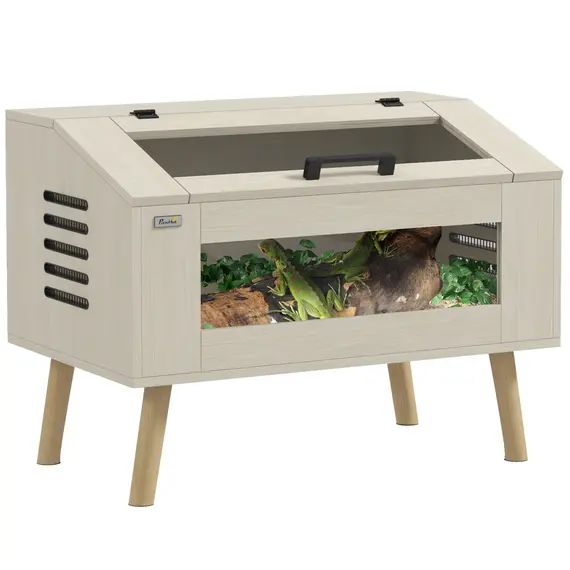 Buy 111L Vivarium for Snakes, Lizards, Horned Frogs, Chameleons, Hamsters, Gerbils with Tempered Glass Windows