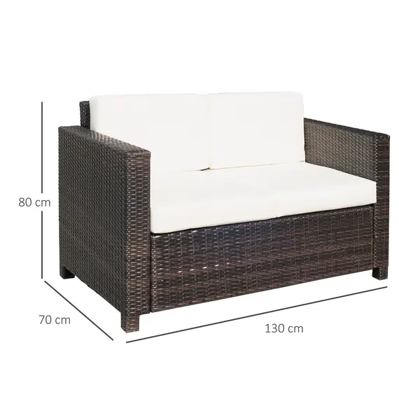 Buy Two-Seater Rattan Sofa - Brown, 3 image