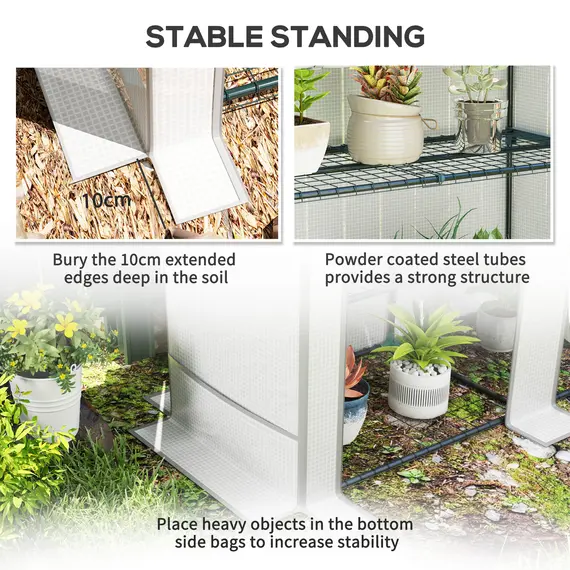 Buy Three-Tier Mini Greenhouse - White, 7 image