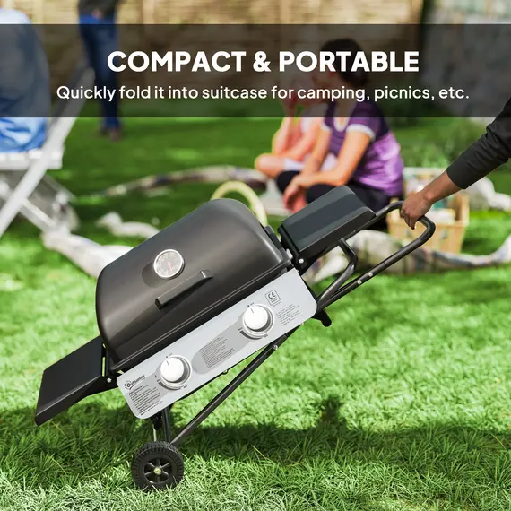 Buy Two-Burner Portable Suitcase BBQ - Black, 4 image