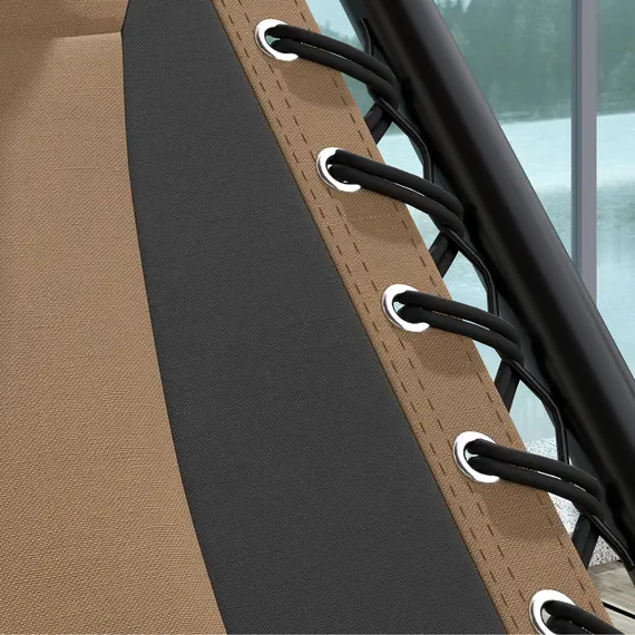 Buy Zero Gravity Lounger Chair Set of 2, Folding Reclining Patio Chair with Shade Cover, Cup Holder, Soft Cushion and Headrest for Poolside, Camping, Coffee, 9 image