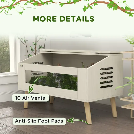 Buy 140L Vivarium for Snakes, Lizards, Horned Frogs, Chameleons, Hamsters, Gerbils with Tempered Glass Windows, 7 image