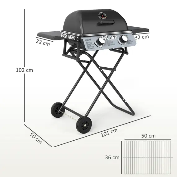 Buy Two-Burner Portable Suitcase BBQ - Black, 3 image