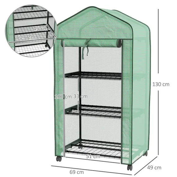Buy Three-Tier Mini Greenhouse - Green, 3 image