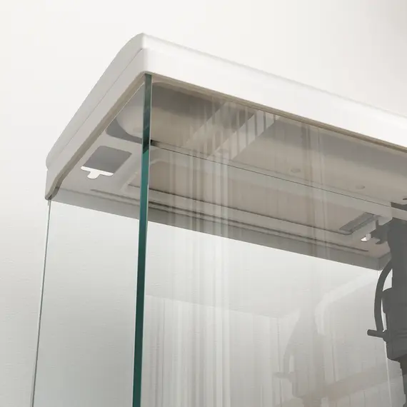 Buy 27L Glass Fish Tank with Filter System, LED Light, Water Pump, for Betta, Goldfish, Shrimps, White, 8 image