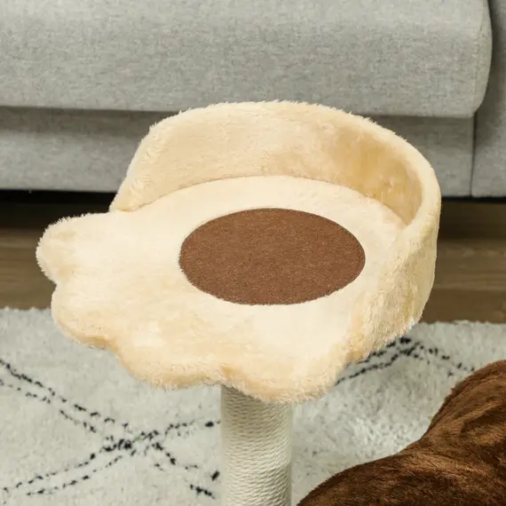 Buy 47cm Small Cat Tree w/ Scratching Post, Bed, Cat Tunnel, Toy Ball, Dark Brown, 8 image
