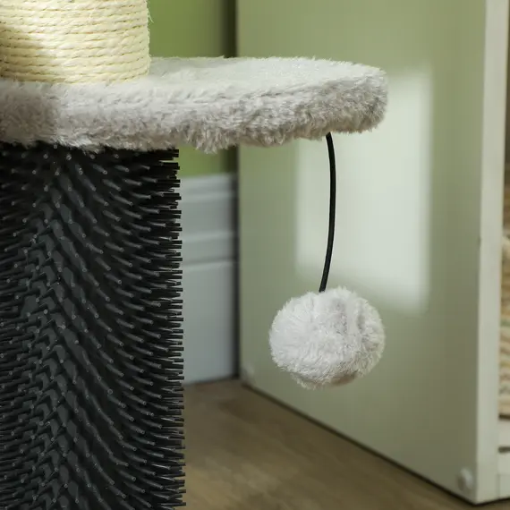 Buy 2-in-1 Cat Tree, Pet Stairs w/ Scratching Post, Toy Balls, for Bed, Sofa, Couch, Light Grey, 8 image