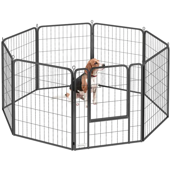 Buy 8 Panels Heavy Duty Dog Playpen with Door Indoor Outdoor, for Medium Dogs, 80cm High