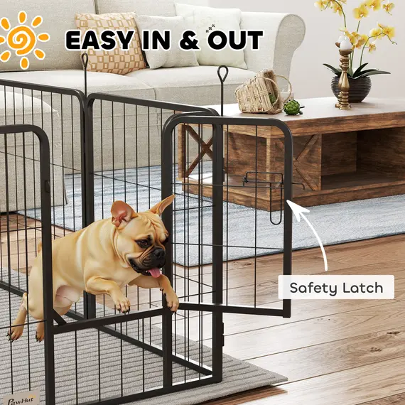 Buy 8 Panels Heavy Duty Dog Playpen with Door Indoor Outdoor, for Small Dogs, 60cm High, 5 image