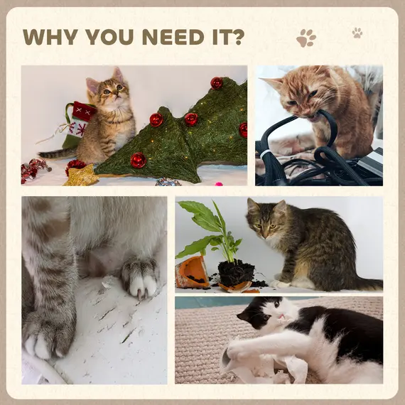Buy 2-in-1 Cat Scratcher with Organic Catnip for Indoor Cats, 29.5 x 56 x 26cm, Brown, 7 image